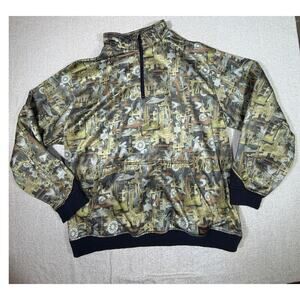 Walls Men's 2XL Green Gold Oilfield Camo 1/4 Zip Long Sleeve Pullover Workwear